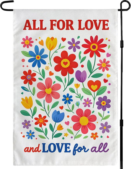 Floral Garden Flag for Pride Day | Summer Party Decorations - Double Sided Yard Decor for Spring | Pride Accessories Backdrop Banner for Garden Porch Patio Lawn Yard Outdoor Outside