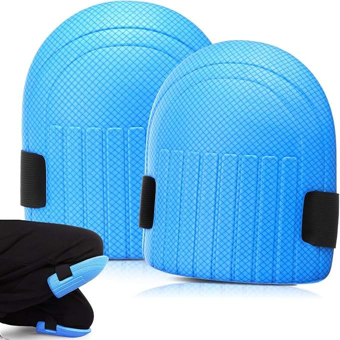 WinnerWhy Gardening Knee Pads for Women and Men Lightweight Waterproof Foam Knee Pads for Gardening and Housework with Adjustable Hook'n'Loop Straps(Blue)