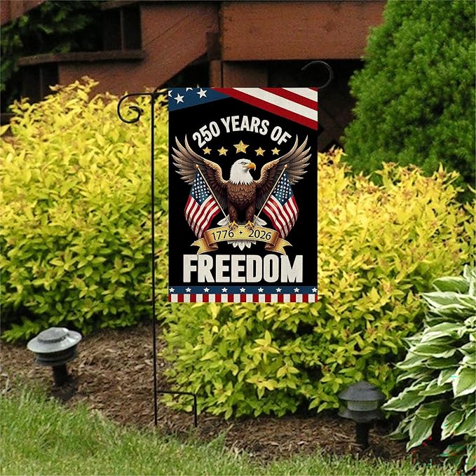 250 Anniversary Usa Garden Flags for Outside, 250 Anniversary USA Flag with Eagle Design, 1776-2026 Patriotic 4th of July Decorations Yard Sign Double-Sided Waterproof Flag 12x18 Inch 250 Year American Flag