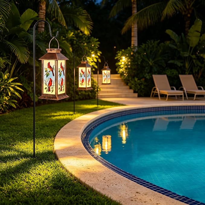 Solar Lanterns for Garden Decor, Waterproof Design Solar LED Hanging Lights for Yard, Patio, Lawn, and Porch, Gifts for Mom, Grandma(Limb)