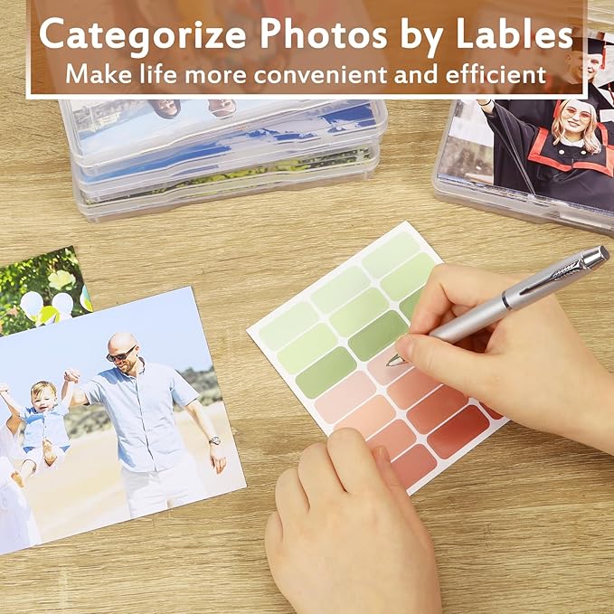 Photo Storage Box 5 x 7 Inches, 18 Inner Extra Large Photo Organizer With Dividers, Acid-Free Photo Storage Containers, Craft Storage Box for Protect Photos, Crafts, Stamps etc