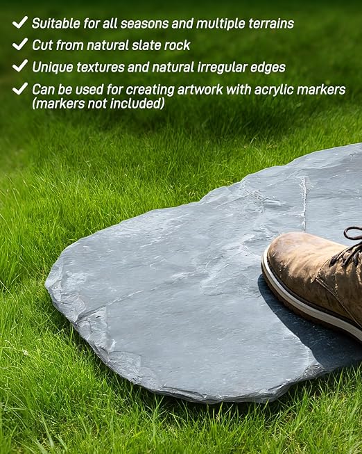 1 Pc Natural Stepping Stone Outdoor, Irregular Garden Stepping Stone, 12''×16'' Walkway Paving Stone for Lawn, Yard and Patio Landscaping Decor
