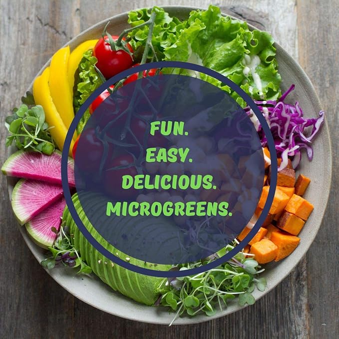 Mini Microgreens Growing Kit - Arugula - Grow Your Own Organic Gourmet Micro Greens Indoors: Salad, Sandwich & Garnish - Easy & Fun - Great Gift or Stocking Stuffer (Arugula)
