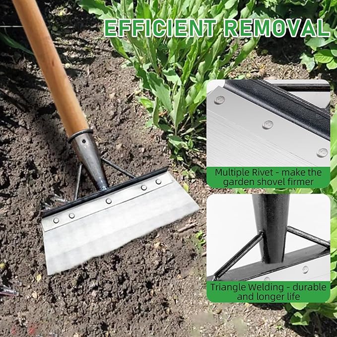 Multifunctional Outdoor Garden Shovel, Stainless Steel Garden Cleaning Shovel, Garden Scraper for Weeds and Moss,Farm Weeding Remover Tool, Snow Removal Shovel, Not Included Handle, 20cm
