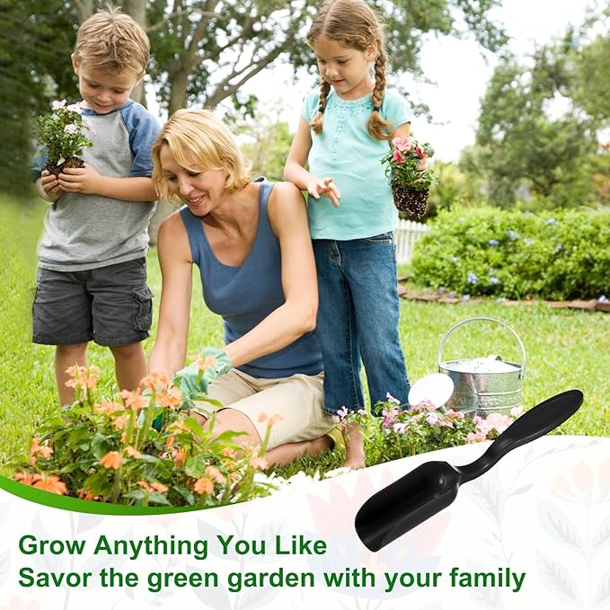 M METERXITY 10-Pack Mini Gardening Shovel Spoons, Plastic Garden Soil Scoops for Cultivation Digging Transplanting/Flower Planting/Plant Succulent, Colorful Small Gardening Tools [Black]