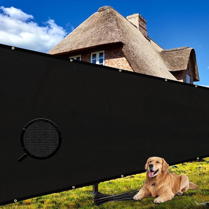 Shade&Beyond 8' X 25' Fence Privacy Screen Heavy Duty 170 GSM Fencing Mesh Shade Net Cover for Wall Garden Back Yard Outdoor Home Decoration,Black