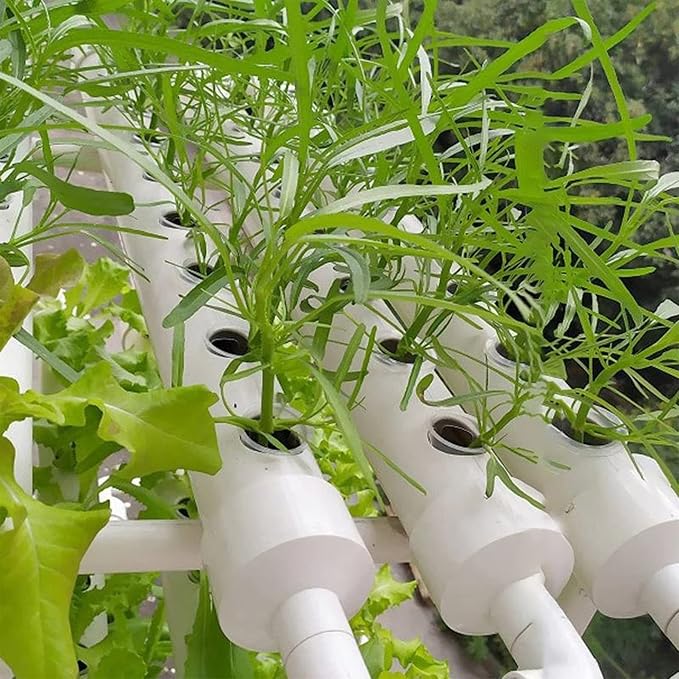50PCS 1.75" Mesh Net Cup Pots Basket Hydroponics System Supplies Aquaponics Seed Growing Media White