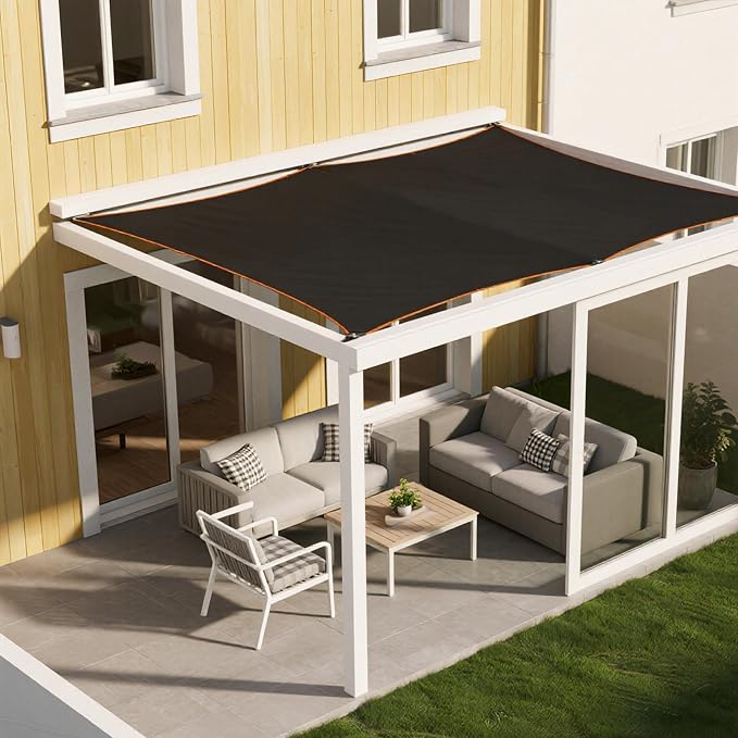 winemana 90% Shade Cloth, Dog Kennel Shade Cover, 20 x 20 FT Sturdy Durable Sunblock Shade Mesh Tarp with Grommets for Patio Plants Greenhouse Chicken Coop Porch