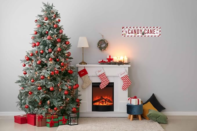 Vintage Tin Sign Retro Metal Candy Cane Signs For Home Decor Stylish Wall Art Plaques Gift For Christmas Home Bathroom Kitchen And Gothic Wall Decor In Every Room 4x16 In