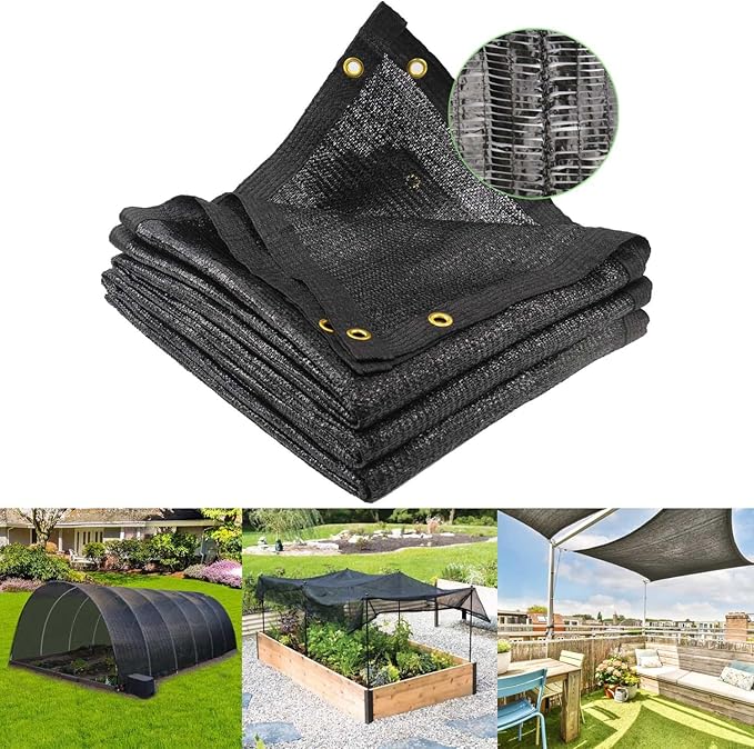 Mklsit Garden Shade Cloth, 40% 12 x 12 FT Resistant Sun Shade Net Mesh Tarp with Reinforced Grommets Outdoor Shade Cloth for Greenhouse, Plants, Tomatoes, Pergola, Patio Sunshade