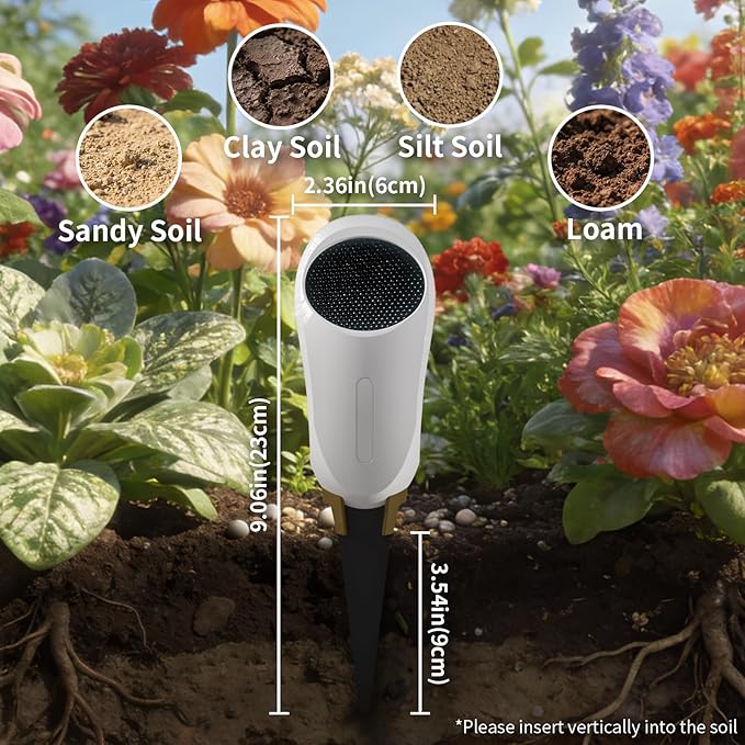 Netro Whisperer 2nd Gen Smart Plant Sensor, APP-Baed, WiFi Connected, Solar Powered for Outdoor Use