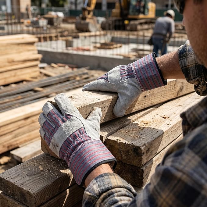 G & F Products 5025L-5 Premium Suede Leather Work Gloves with Extra Long Rubberized Safety Cuff, 5 Pair Pack