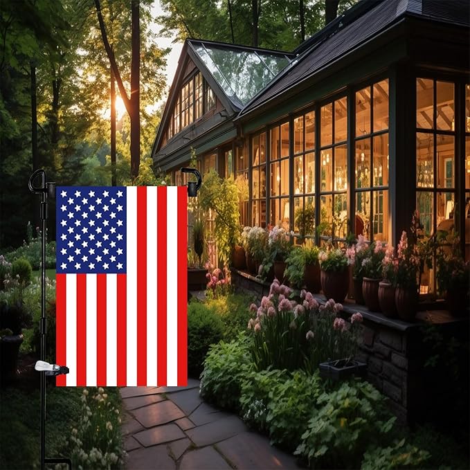 Garden Flag Pole Stand Holder, 3 Pack Garden Flags for Outside with Flag Stopper and Clip Waterproof Powder-Coated Paint for Flag Pole Holder for Outside House,Yard Flags for Outside