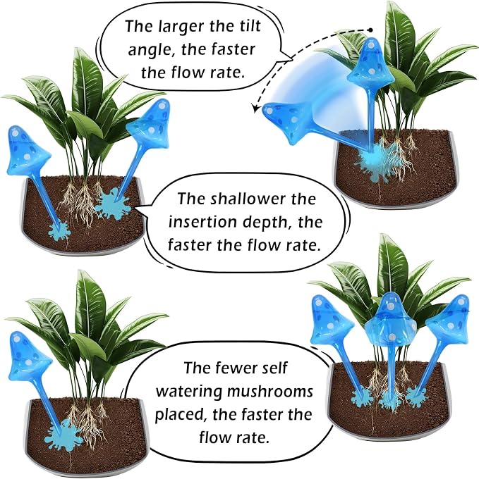 Famstar Plant Self Watering Globes Bulbs Planter Insert Automatic Plastic Watering Devices Plant Waterer Spikes for Indoor Outdoor,Self Irrigation System Lasts for One Week