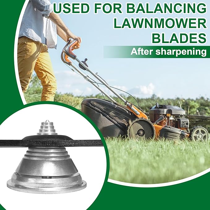 SporGain Lawn Mower Blade Sharpener and Lawn Mower Blade Balancer, Lawnmower Blade Sharpener 15°-45° Adjustable with Lawnmower Blade Balancer Kit Suit for Many Types of Mower Blade, Black