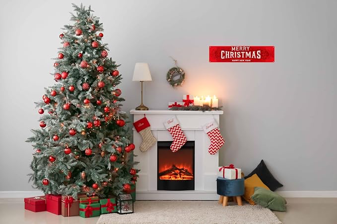 Vintage Tin Sign Retro Metal Merry Christmas Happy New Year Signs For Home Decor Stylish Wall Art Plaques Gift For Christmas Home Bathroom Kitchen And Gothic Wall Decor In Every Room 4x16 In