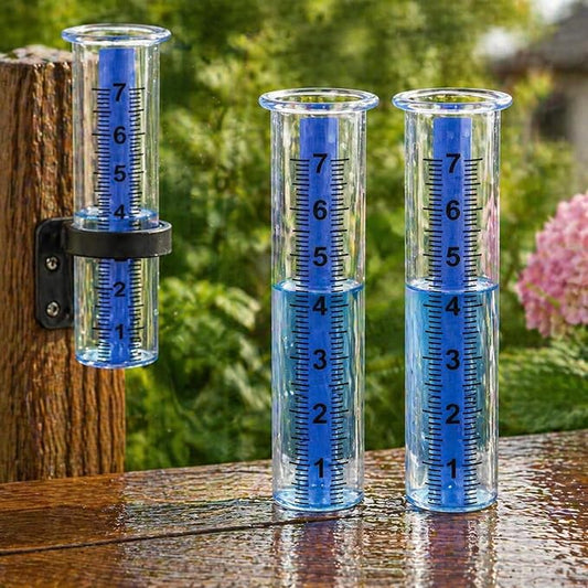 BinaryABC 2PCS Plastic Rain Gauge Replacement Tube,8.3 Inch Transparent Outdoor Rain Meter Tubes for Lawn Garden Yard Home