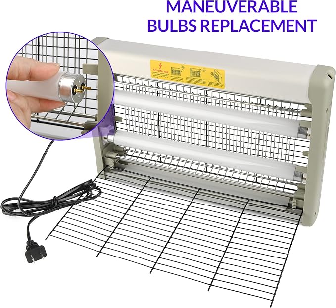 mafiti Bug Zapper Fly Traps Indoor Hanging Electric Mosquito Killer 3500V Flies Mosquitoes Trap for Home Restaurants Kitchen Garden Gray