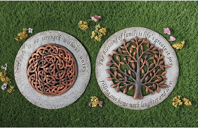 Roman Giftware Inc., Garden Collection, 12" D Celtic Round Stepping,Religious, Inspirational, Durable (12x1x12)