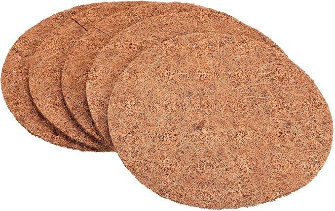 PATIKIL Coconut Fiber Mulch Ring Mat 12 Inch, 5 Pack Y Coco Coir Tree Protector Root Soil Cover for Indoor Outdoor Potted Plants