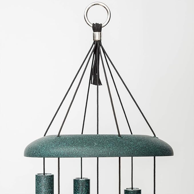 Corinthian Bells 30 Inch Green Wind Chimes for Outside, Outdoor Garden Wind Chime with Relaxing Sound, Made in USA