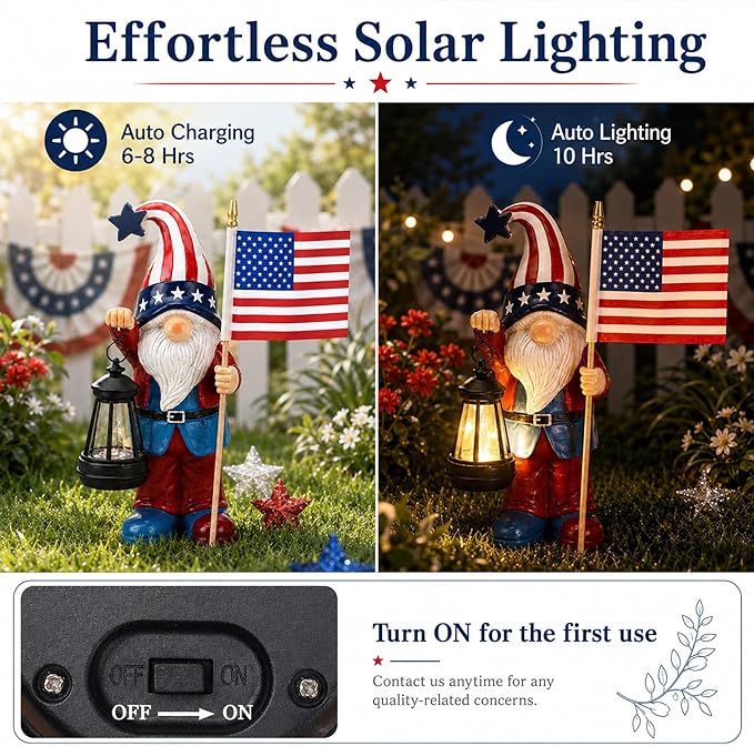 Nacome Solar Gnomes Statues for Garden Decor: Outdoor Sculptures for Clearance Lights for Outside Lawn Ornaments Porch Patio Balcony Yard Home – Birthday Gifts for Mom Grandma Women(12.2 in)