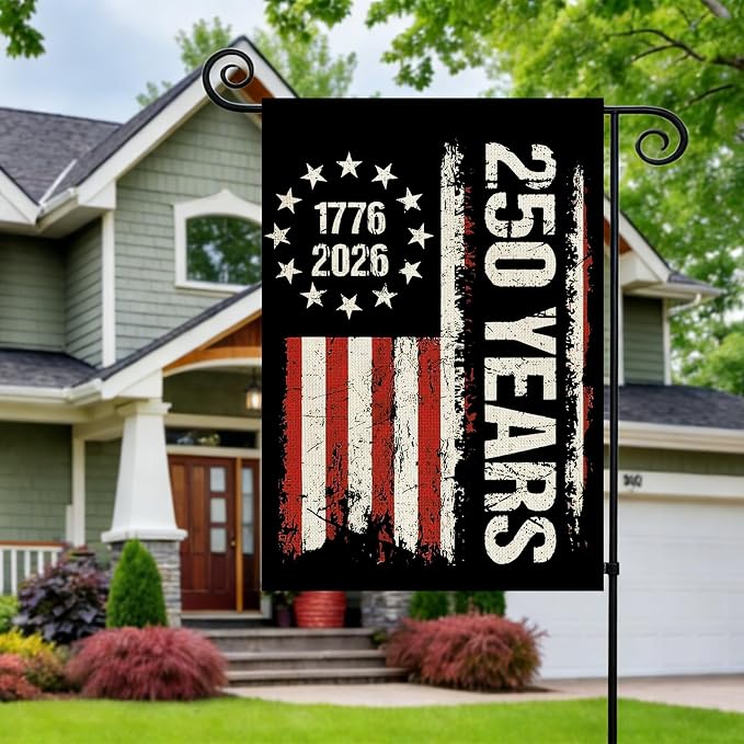 250 Anniversary Usa Garden Flags for Outside, 250 Anniversary USA Flag 250 Year American Flag 1776-2026 Patriotic 4th of July Decorations Yard Sign Double-Sided Waterproof Flag 12x18 Inch