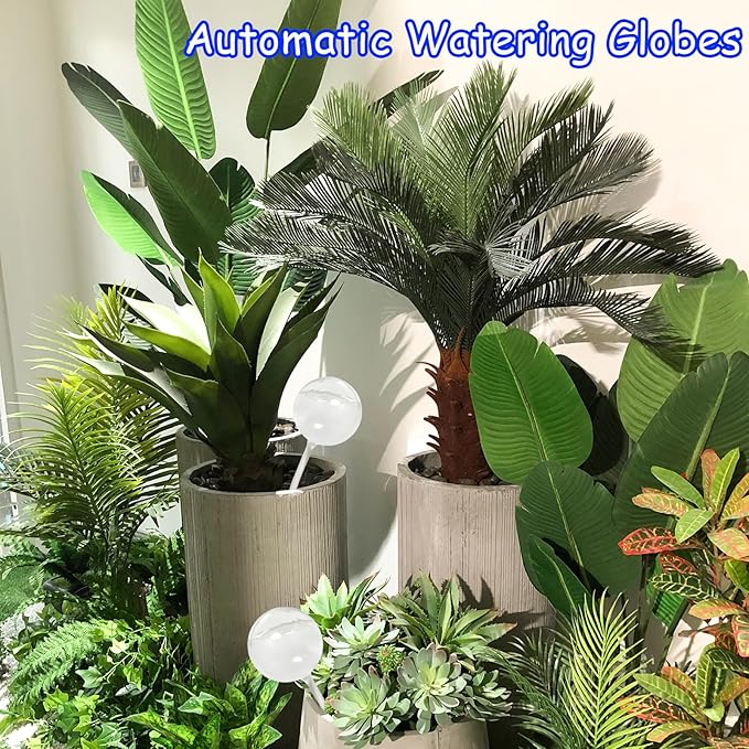 Jgalnim 10 PCS Large Clear Plastic Watering Globes,Plant Self-Watering Bulbs,Flower Automatic Water Device,Garden Waterer for Plant Indoor Outdoor Plants Flowers