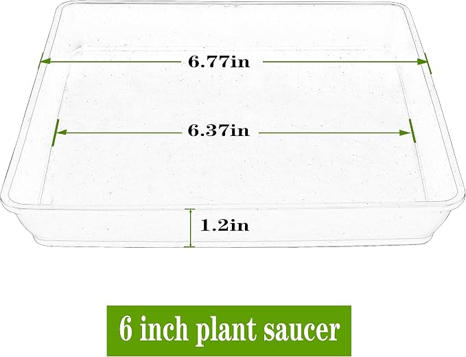 LWALRS 5 Pack Square Plant Saucer, Plastic Plant Water Dray Tray 6 Inch, Heavy Plant Trays for Pots, Planters for for Pots Base Indoors and Outdoors Plants.(6 inch, Terracotta
