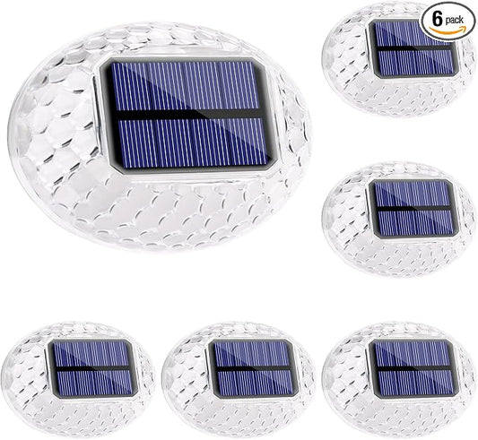LYHOPE Solar Fence Lights Outdoor, IP65 Waterproof Solar Light for Outside, 6 Pack Deck Light for Backyard Railing Patio Deck Fence Stair Railing Wall Outdoor Decorations(Warm White)