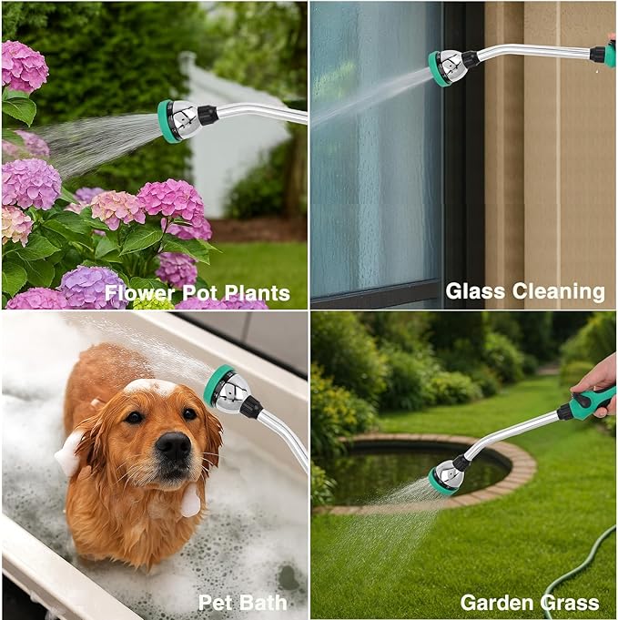 Yesker Watering Wand for Garden Hose, 19 Inch, 10 Spray Patterns, Garden Hose Nozzle with Thumb Flow Control, Ideal for Water Plant, Shrubs and Yard