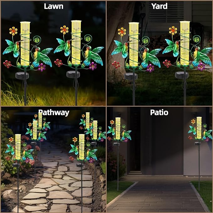 Hummingbird Rain Gauge Outdoor for Measuring Precipitation, Accurate Rain Gauges Outdoors Best Rated Unbreakable for Yard Garden Decoration
