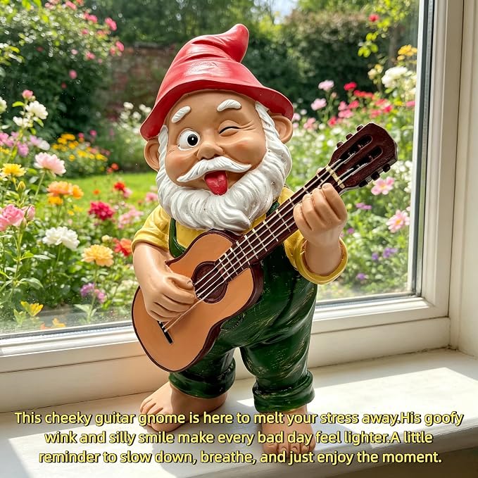 large — garden gnomes,FHNQRQN,gnomes,garden gnomes outdoor,gnome garden decor,gnomes clearance,gnomes decorations for yard,funny gnomes,gnome gifts,Musical Gnomes statues,lawn gnome,outdoor gnome yard