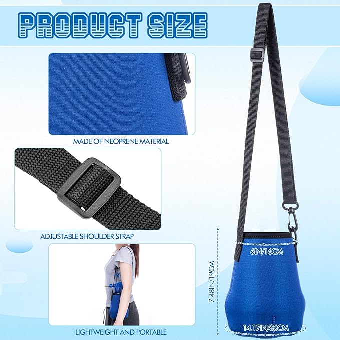 Teenyyou 2 Pcs 1.5 Liter Misters Spray Pump Bottle with Full Neoprene Jacket and Built in Carrying Strap Garden Plant Mister Spray Bottle for Spring Personal Cooling Plants Watering (Blue)
