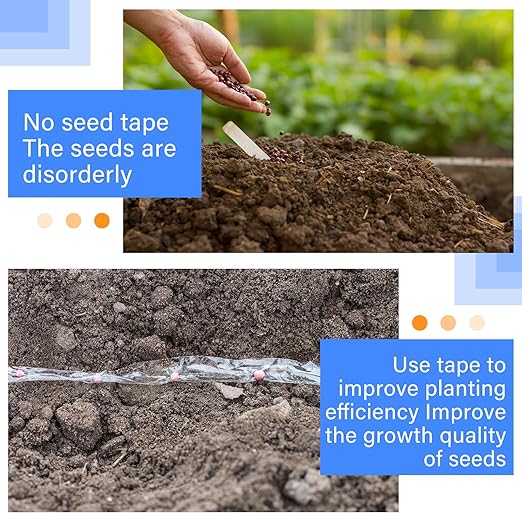 1" x 110 Yards Seed Belt Water Soluble Florist Planting Belt Dissolves Quickly in Water Gardening Tools for Planting Vegetables Seeds Carrot Collards Lettuce Onion Radish Flower Zucchini