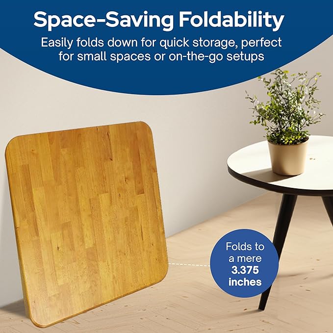Stakmore Classic Straight Edge Square Wood Folding Card Table, 32" x 32", Oak - Foldable Wooden Tabletop Furniture for Cards, Board Games, Dining, and Extra Seating