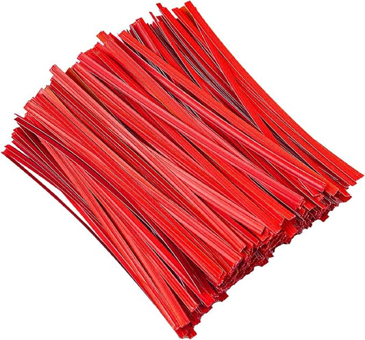 Tangyinrd 1000 Pcs 5" Red Twist Ties, Plant Ties Cable Ties Reusable Bread Ties for Party Cello Candy Coffee Treat Bags Cake Pops