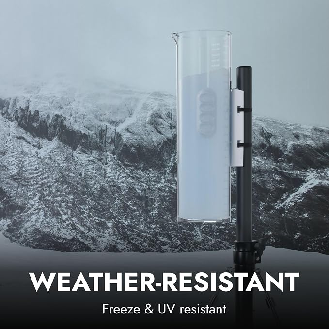 Official Tropo Rain Gauge & Snow Gauge, Certified Premium High-capacity CoCoRaHS Gauge, Freeze-resistant All-weather Durability, Professional Grade Accuracy & Precision, Easy-to-use, Dual Units