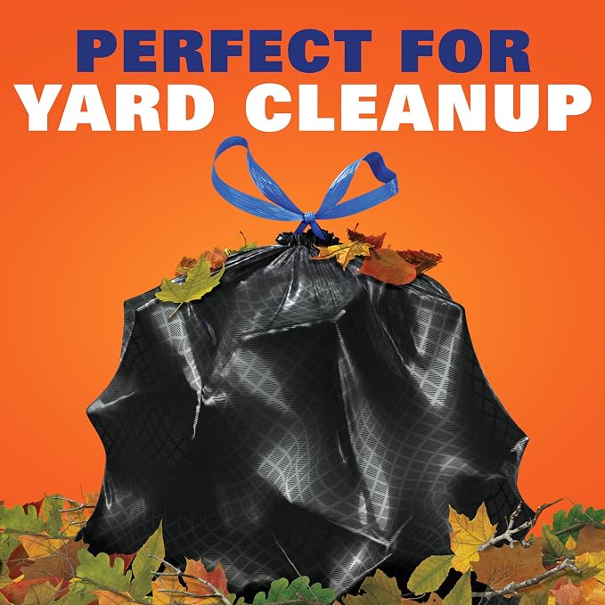 Hefty Ultra Strong Lawn & Leaf Trash Bags, Unscented, 39 Gallon, 16 Count