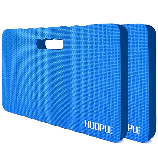 HOOPLE 2 Pack Extra Thick Kneeling Pad, Large Foam Kneeling Cushion for Gardening, Bathing, Exercise, Yoga & Garage Work, Waterproof Comfort Knee Mat, Durable Outdoor Garden Kneeler 17.5 x 11 x 1 Inch