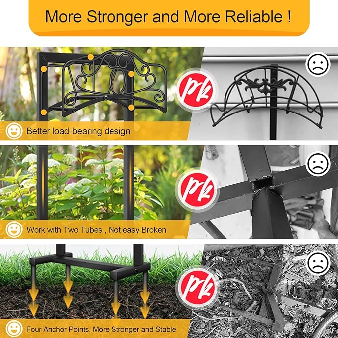 2-Pack Freestanding Hose Holder - Upgraded Heavy Duty Butterfly-Style Hose Hanger, Sturdy Hose Stand for Lawn & Yard Storage, Black