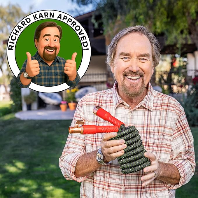 Pocket Hose Ballistic Double UV Edition 50 FT Expandable Garden Hose w/Pocket Pivot Swivel Connector, Anti-Burst Sleeve Reinforced w/Bulletproof Fiber, Lightweight, No-Kink, Compact, AS SEEN ON TV