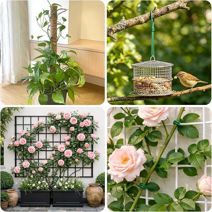 KINGLAKE Green Garden Wire with Pliers - 66 Feet 2.5mm Garden Ties Soft Plant Twist Ties Plant Wire for Climbing Plants Tomatoes Support Vines Vegetables Flowers Indoor & Outdoor Gardening Training