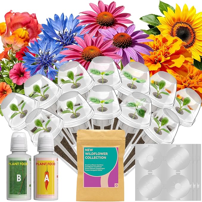 LYKOCLEAN Hydroponic Seeds Pods for iDOO Hydroponics Growing System, 12 Seed pods, 350+ Seeds (Flower, 12-pods)