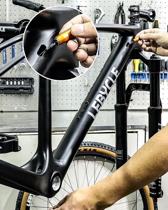 Internal Cable Routing Kit for Bike Frame, Magnetic Flexible Cable Guide Tool for Brake, Shift, and Di2 Lines (Orange)