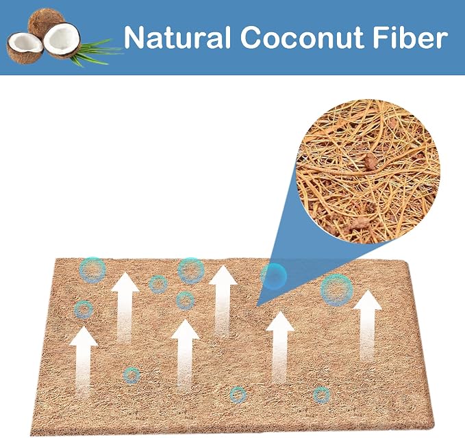 16x80 Inch Natural Coco Liner Roll Coconut Coir Liner for Planters, Coconut Fiber Mat, Flower Basket Garden Decor, No-Slip Ice and Snow Carpet Mats Reptile Animal Pet Pad Liner