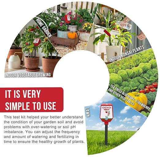 Soil Moisture Meter with App Control Digital Soil Test Kit for Plants pH Sunlight Intensity Fertility Low Price Soil pH Meter Thermometer Humidity Tester for Garden Lawn Farming