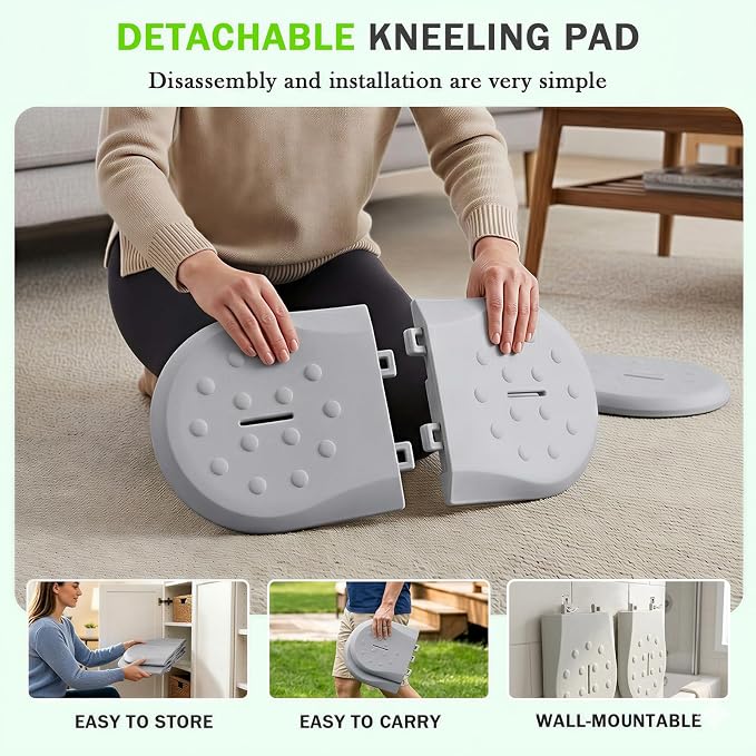 Babylush Foam Waterproof Comfortable Kneeling Pad,Grey,21×11×1.2 in | Soft Material,Anti-slip,Easy to Clean,Portable,Foldable,Gardening,Baby Bathing,Exercise,Yoga,Workout,Pilates