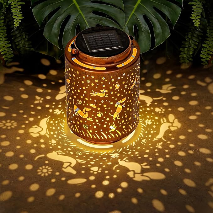 Dachshund Dog Solar Lanterns, Mothers Day Gifts for Mom Grandma Women, Gifts for Dog Lovers, Outdoor Waterproof Hanging Garden Decor for Patio Yard