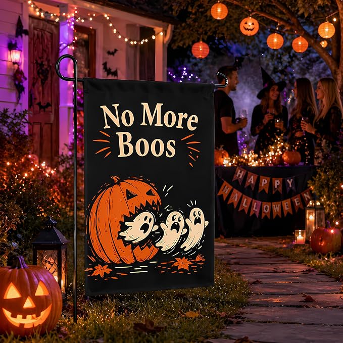 Halloween Party Decorations - Ghost Pumpkin Halloween Garden Flag | Double Sided Halloween Backdrop Banner - Halloween Party Favors Supplies Decor for Garden Yard Porch Patio Lawn Outdoor Outside